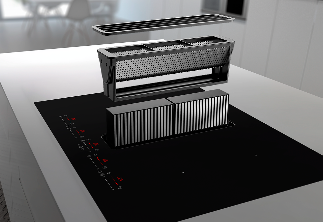 Copenhagen Gloss hob with built-in cooker hood