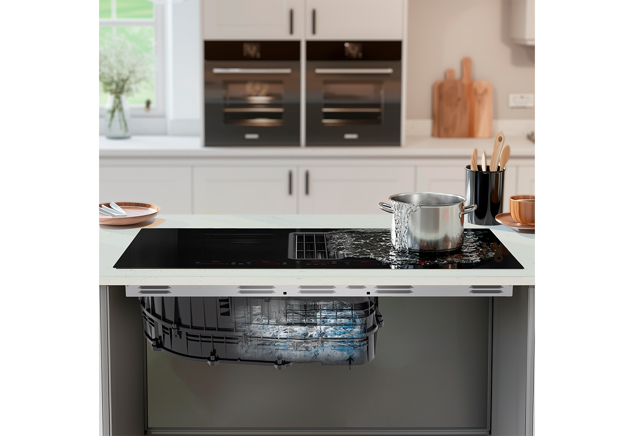 Copenhagen Gloss hob with built-in cooker hood