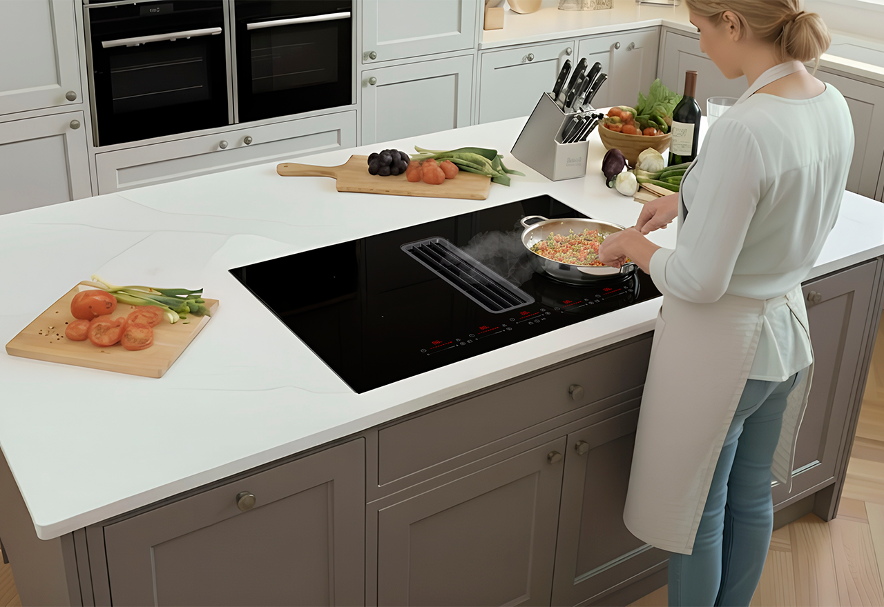 Copenhagen Gloss hob with built-in cooker hood