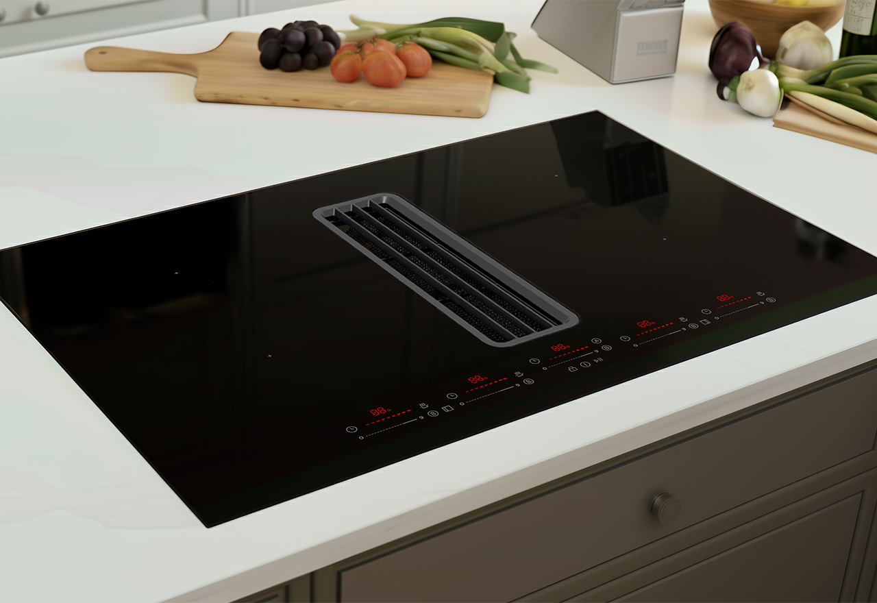 Copenhagen Gloss hob with built-in cooker hood