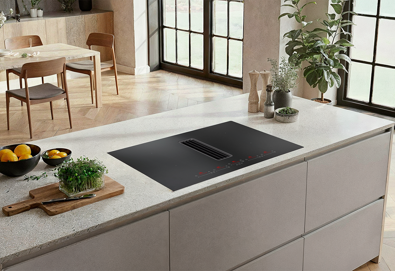 Copenhagen Matt hob with built-in cooker hood