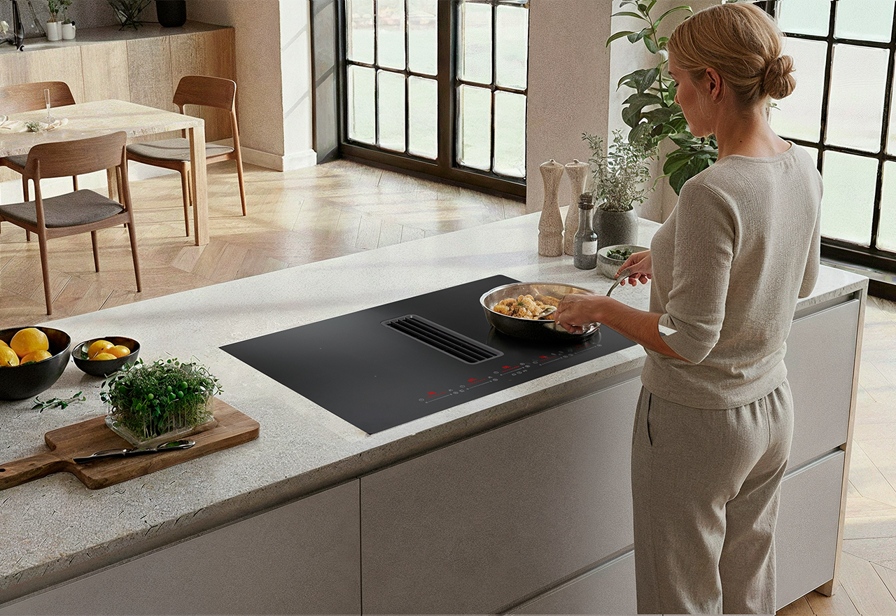 Copenhagen Matt hob with built-in cooker hood