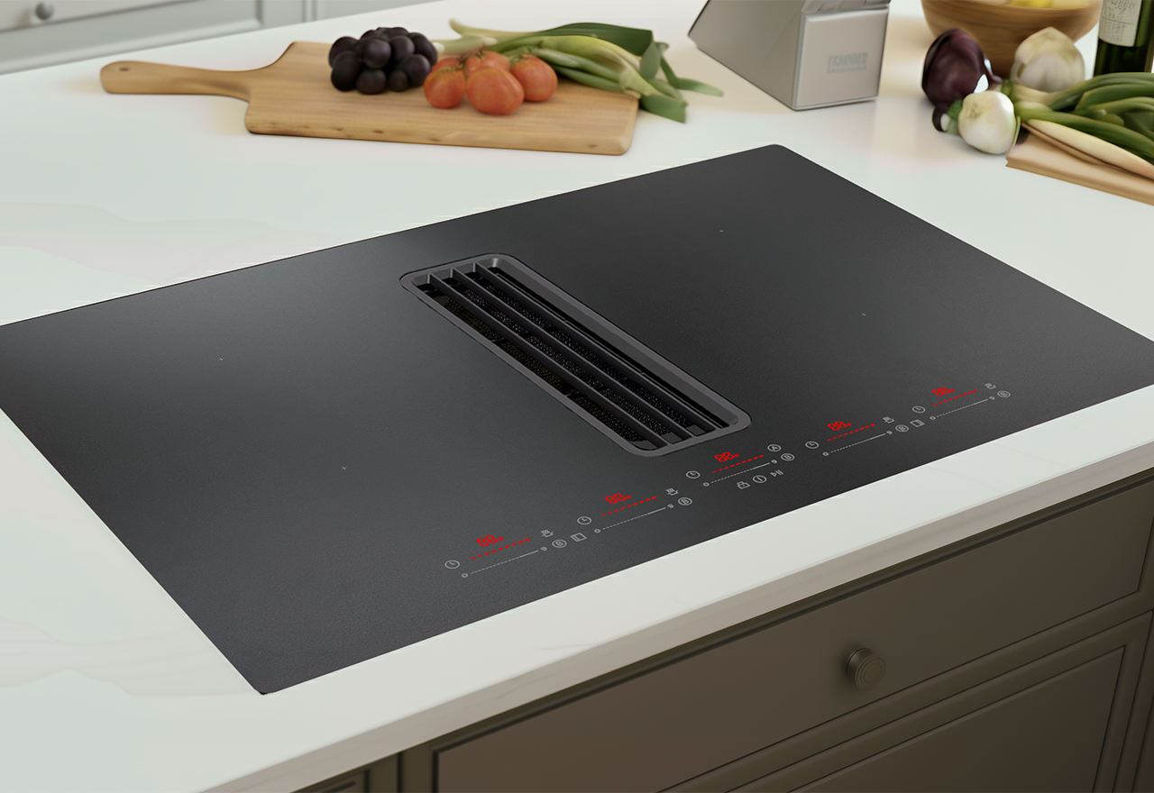 Copenhagen Matt hob with built-in cooker hood