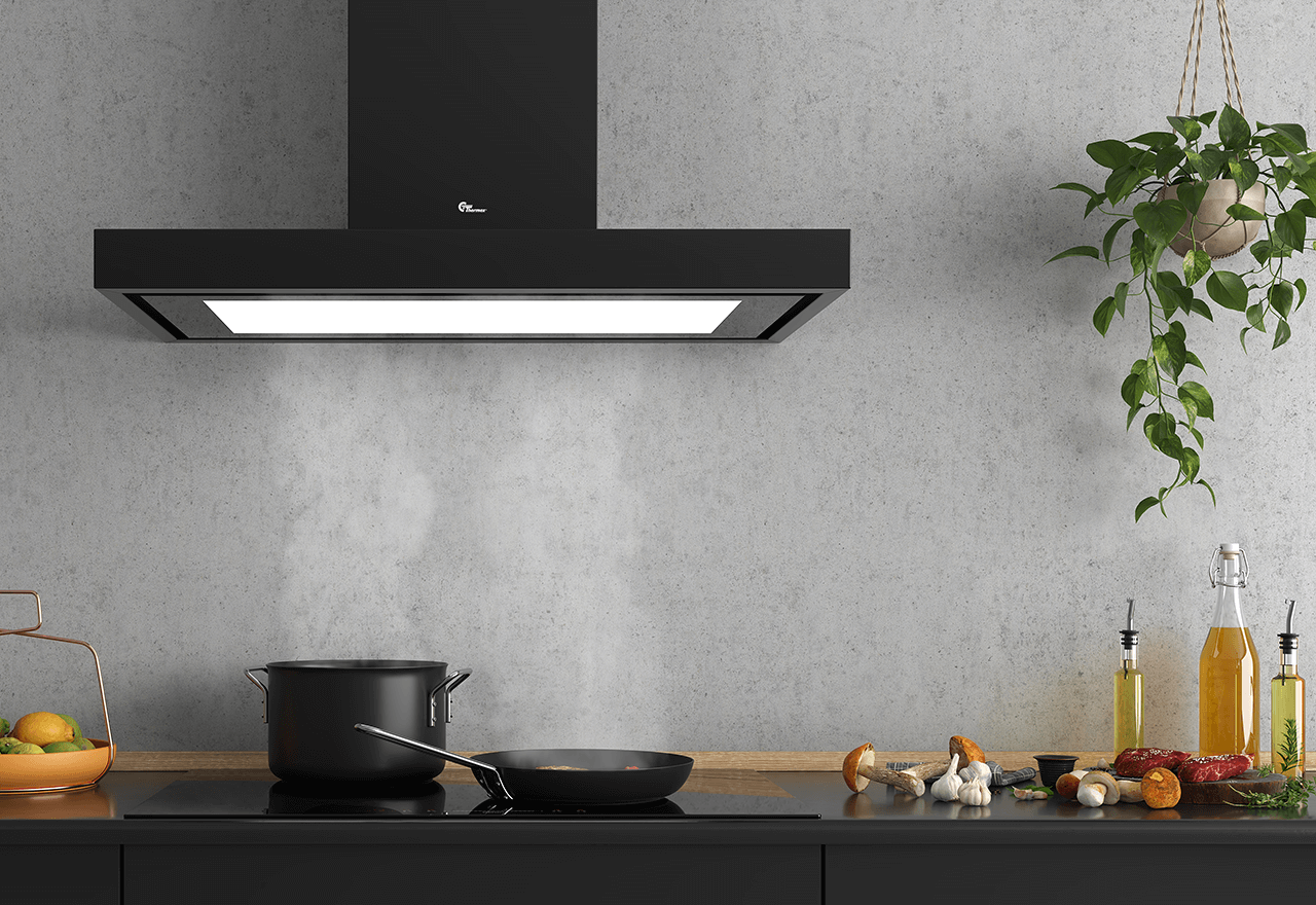 Harwich Lux - 90 cm, Wall, black w/motor