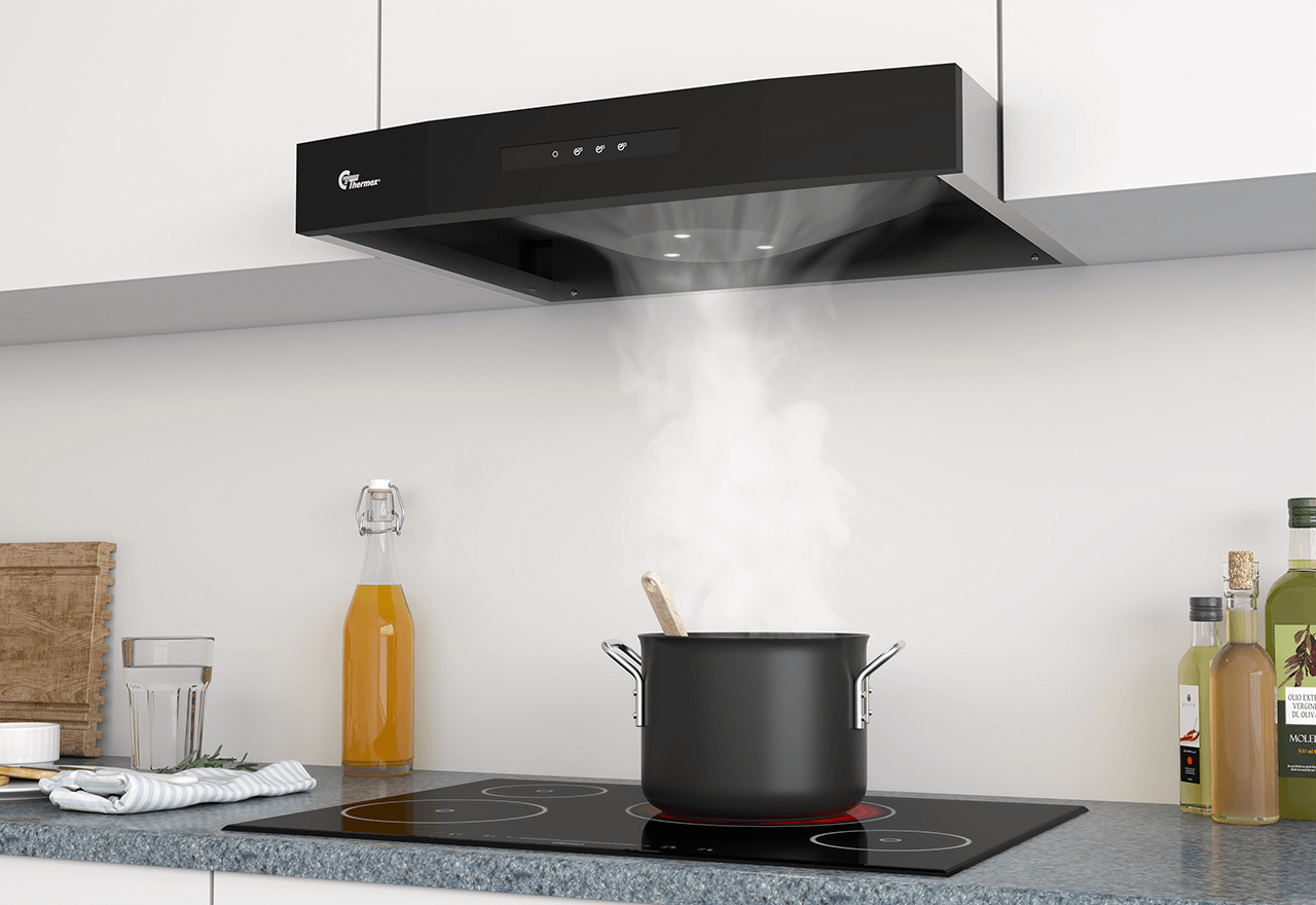 Airgrip 598x80 mm Black/Stainless Incl. hygrostat and switch