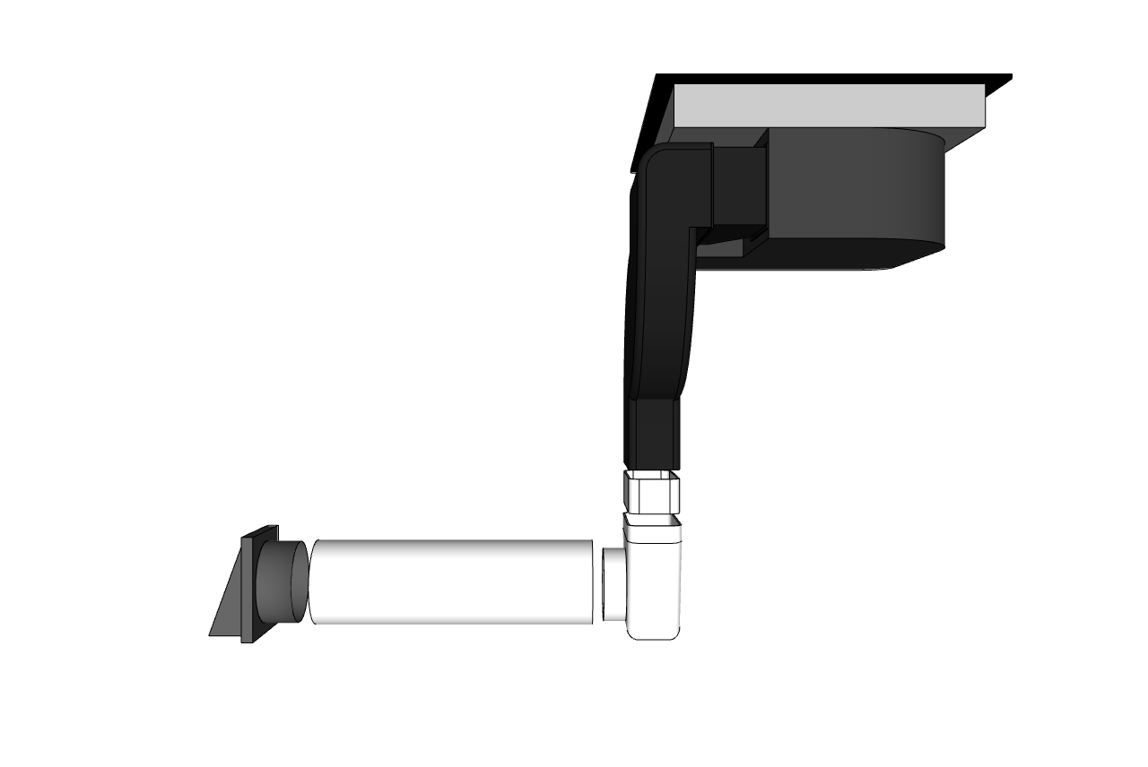 Exhaust kit, anthracite for Downdraft One