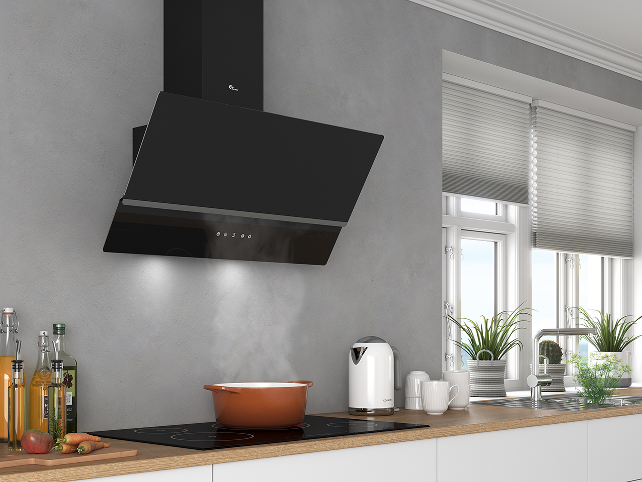 Glasgow 80 cm black with motor