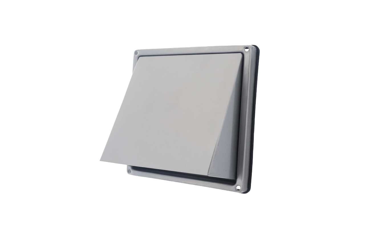 Storm hood in stainless steel with damper - Ø150