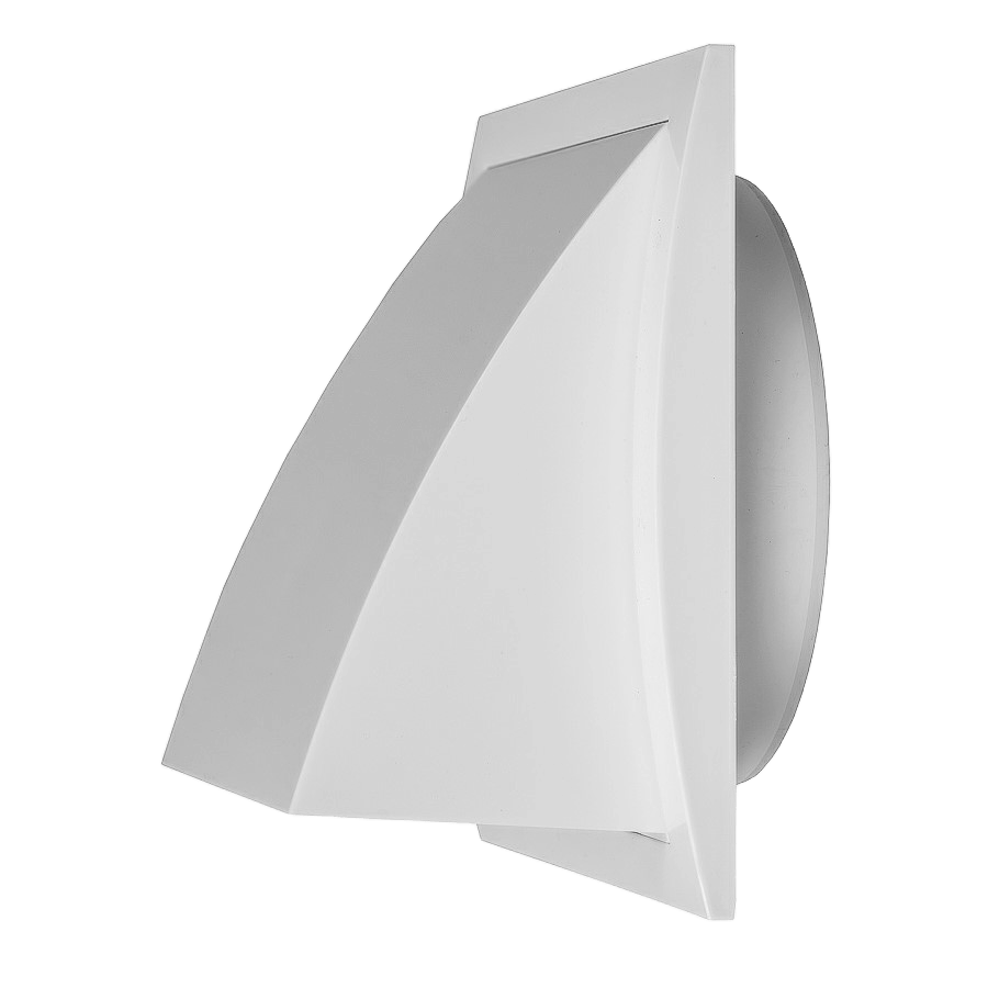 External grille with wind protection - white