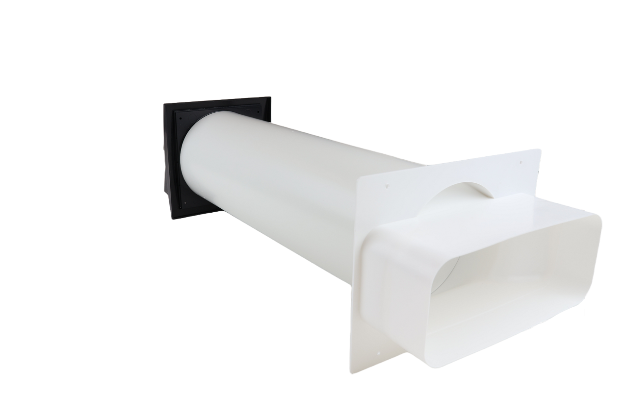 Wall duct kit 220x90-Ø150 Anthracite with Thermo valve